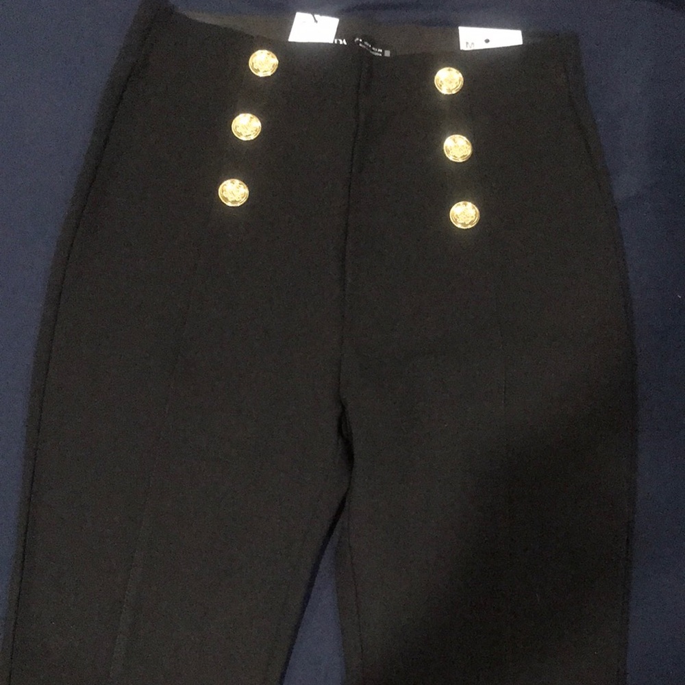 Black Pants with Gold Buttons
